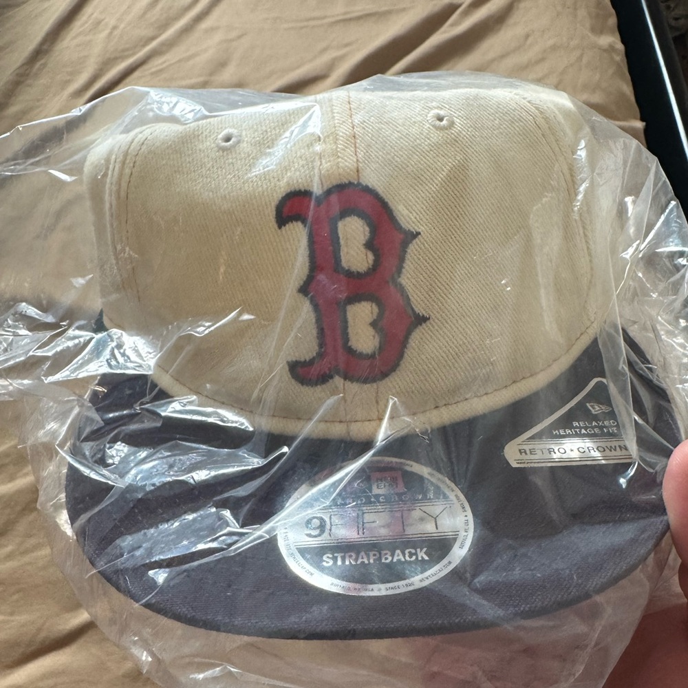 Beige And Black Strapback Cap - image 1